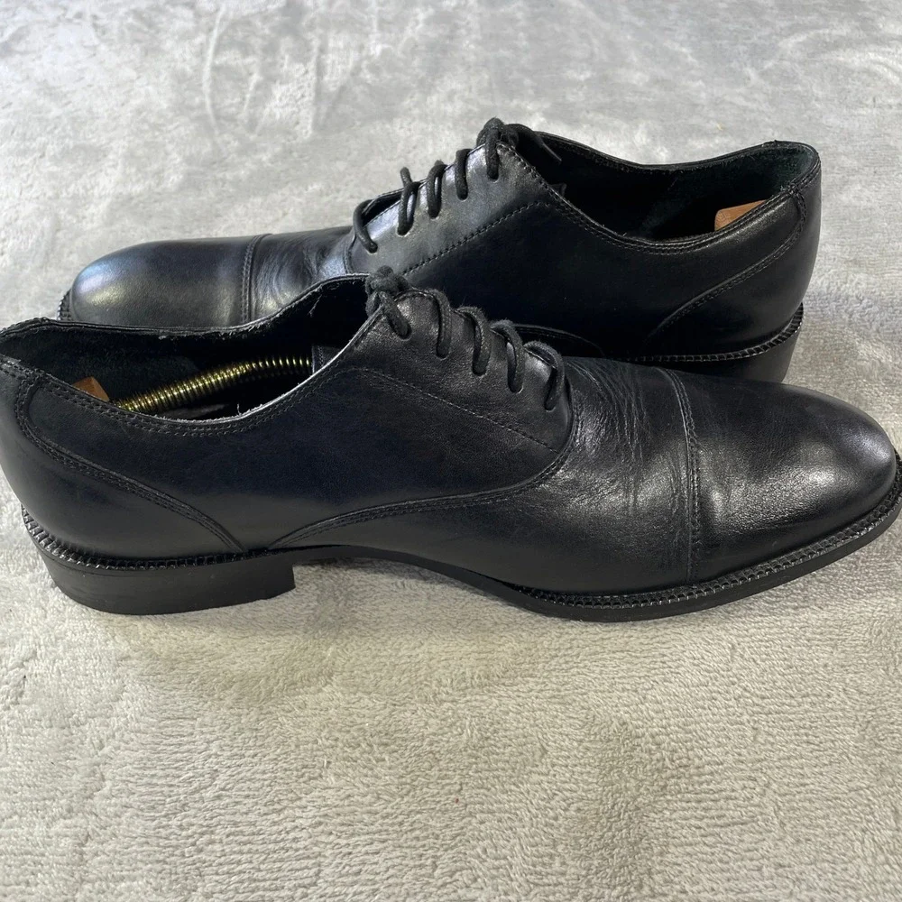 Cole Haan Oxford Dress‎ Shoes Mens 10 Black Leather Cap Toe Office Casual Career